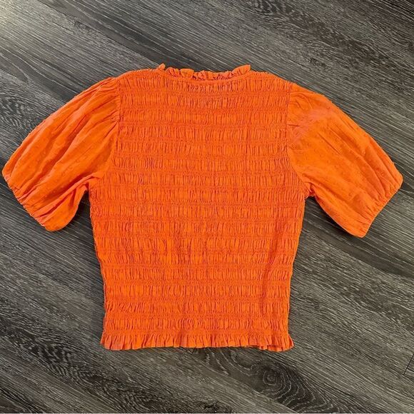 J. Crew Puff-sleeve textured voile smocked top New - Picture 8 of 8